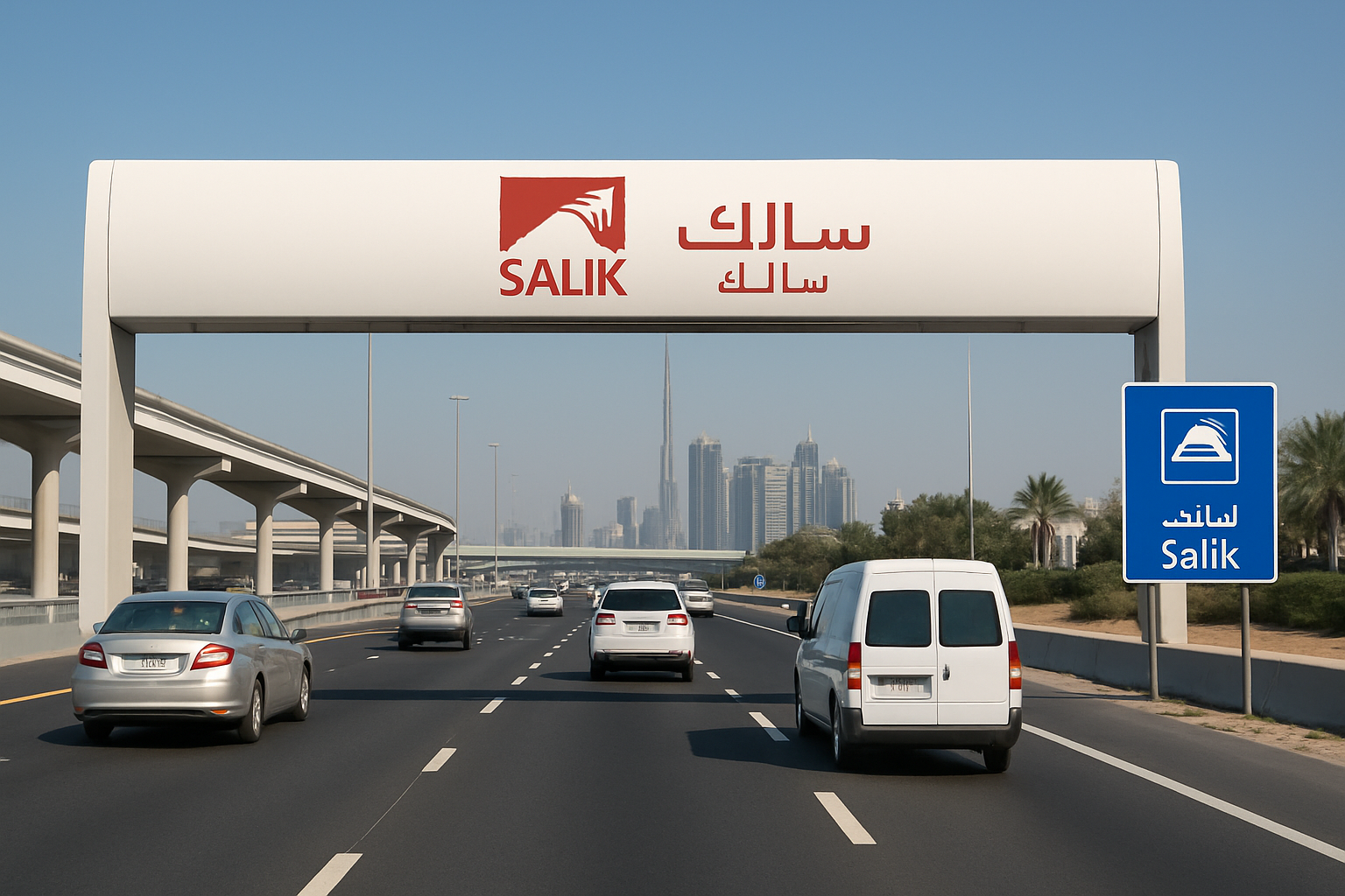 Salik electronic toll gate in Dubai